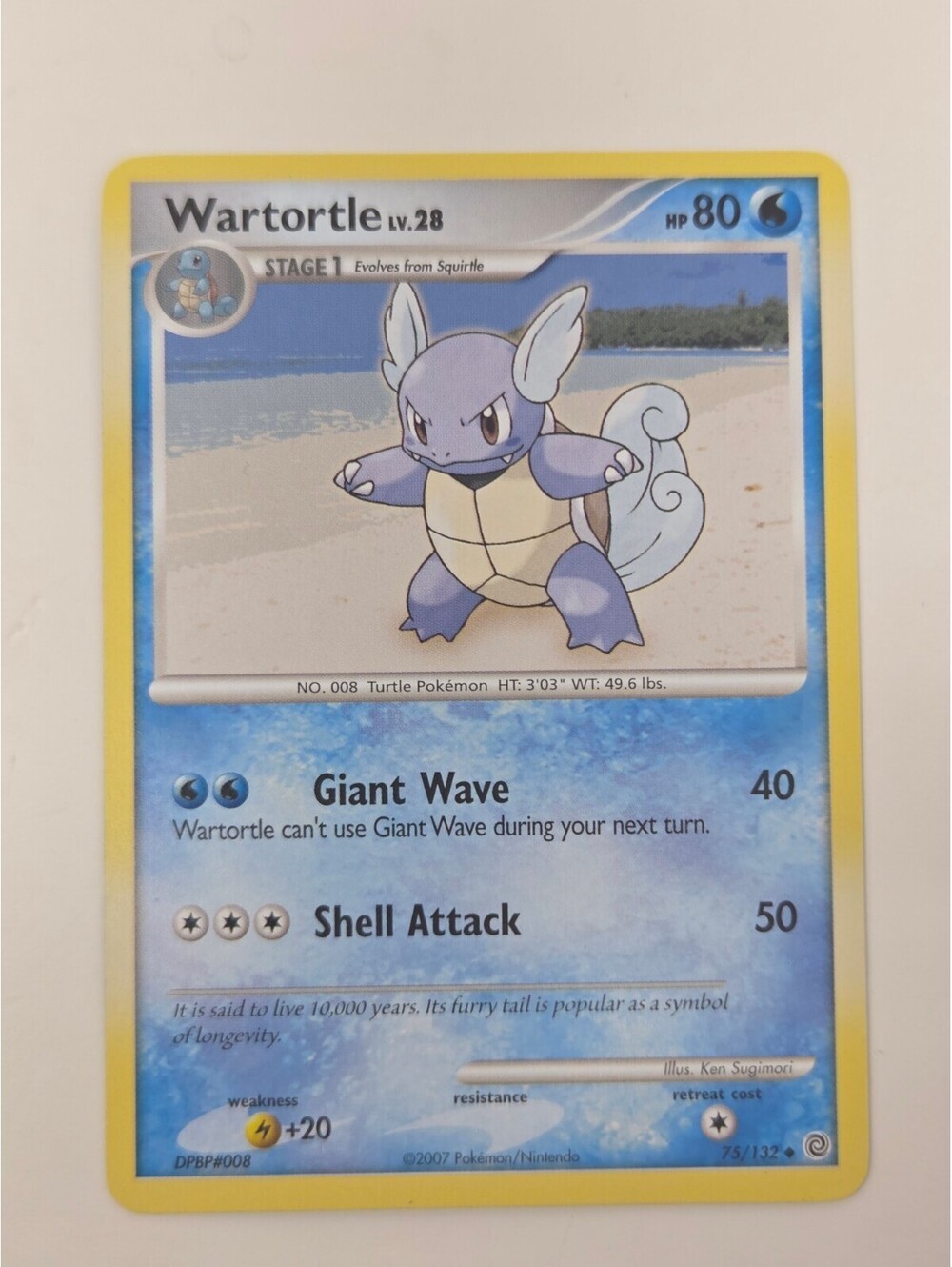 Pokémon Wartortle 75/132 Diamond & Pearl 2007 Uncommon Card